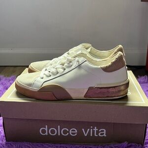 Dolce Vita White and Tan Sneakers